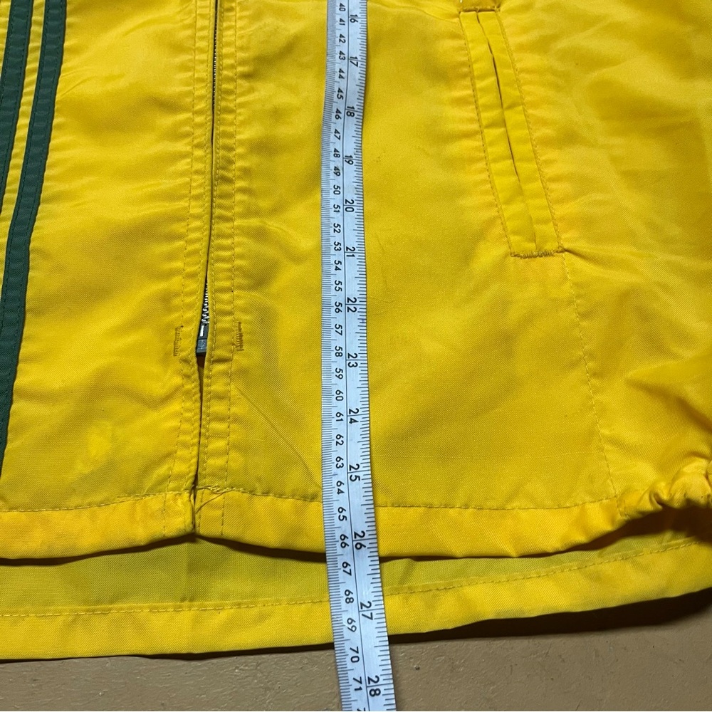 Vintage Yellow Track Jacket Green Striped Lightning Zipper Sized Medium - Picture 6 of 6